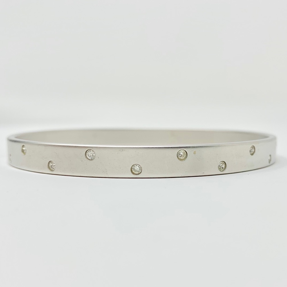 Silver metal bracelet with rhinestones